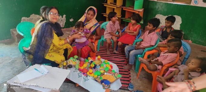 आंगनबाड़ी केंद्र पर मनाया गया अन्नप्राशन दिवस