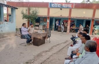ईद को लेकर थाना परिसर में हुई शांति समिति की बैठक